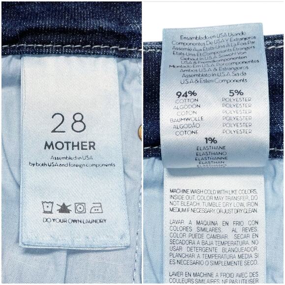 MOTHER High Waisted Looker Ankle Fray Jean in Close To The Edge Size 28 - Picture 9 of 9